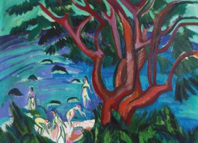 Ernst Ludwig Kirchner: Roter Baum am Stran, 1913 Sammlung Fuchs-Werle
