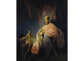Rembrandt, David spielt vor Saul die Harfe
